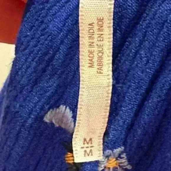 Free People Oxford Embroidered Mini Swing Dress Size Medium Cobalt Blue Indie - Picture 13 of 14